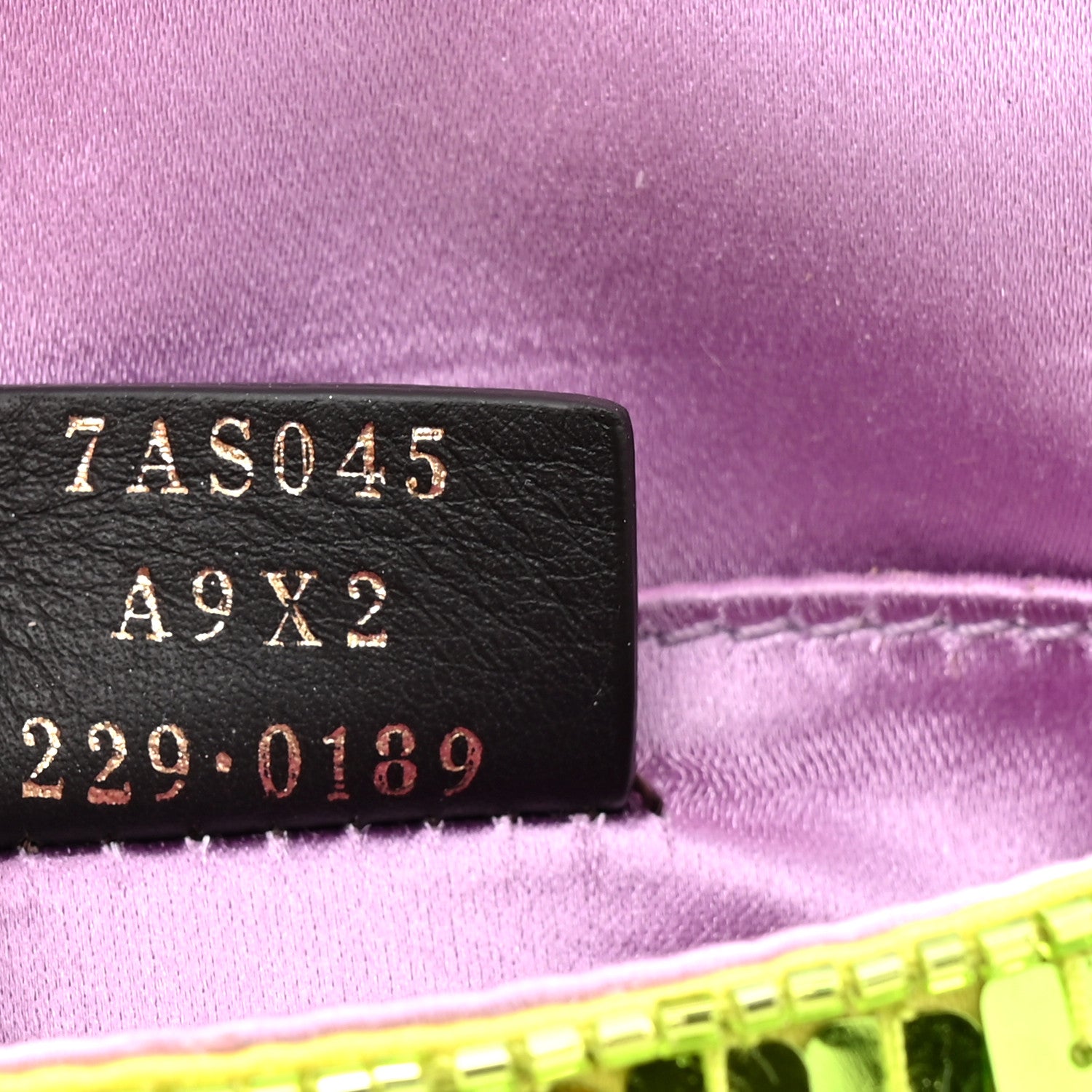 Fendi Sequin Paillettes Shiny Nappa Sex and the City Nano Maxi Buckle Baguette Charm Wasabi 7 of 12