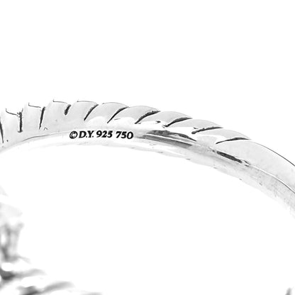 David Yurman Sterling Silver 18K Yellow Gold Diamond Black Onyx 7mm Petite Chatelaine Ring 54 7 5 of 5