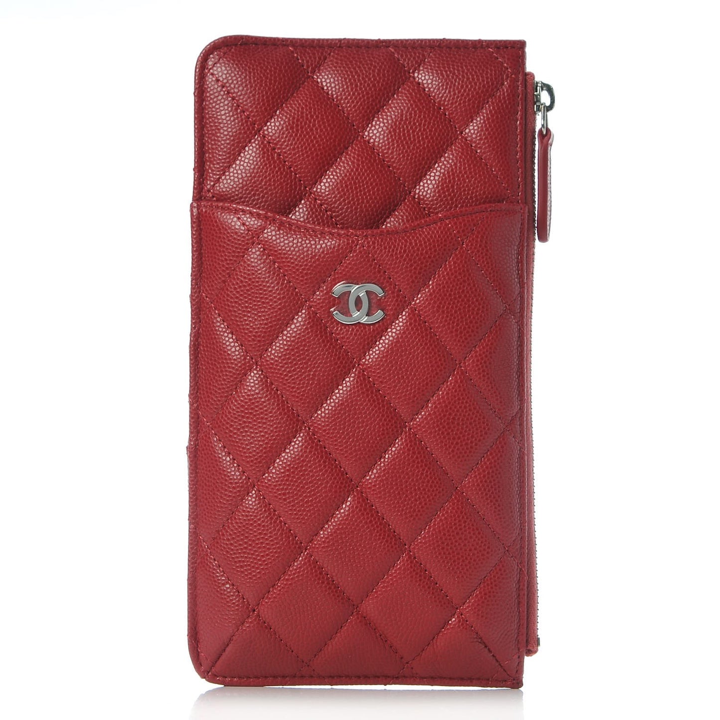 Caviar Quilted Classic Flat Wallet Pouch Pink