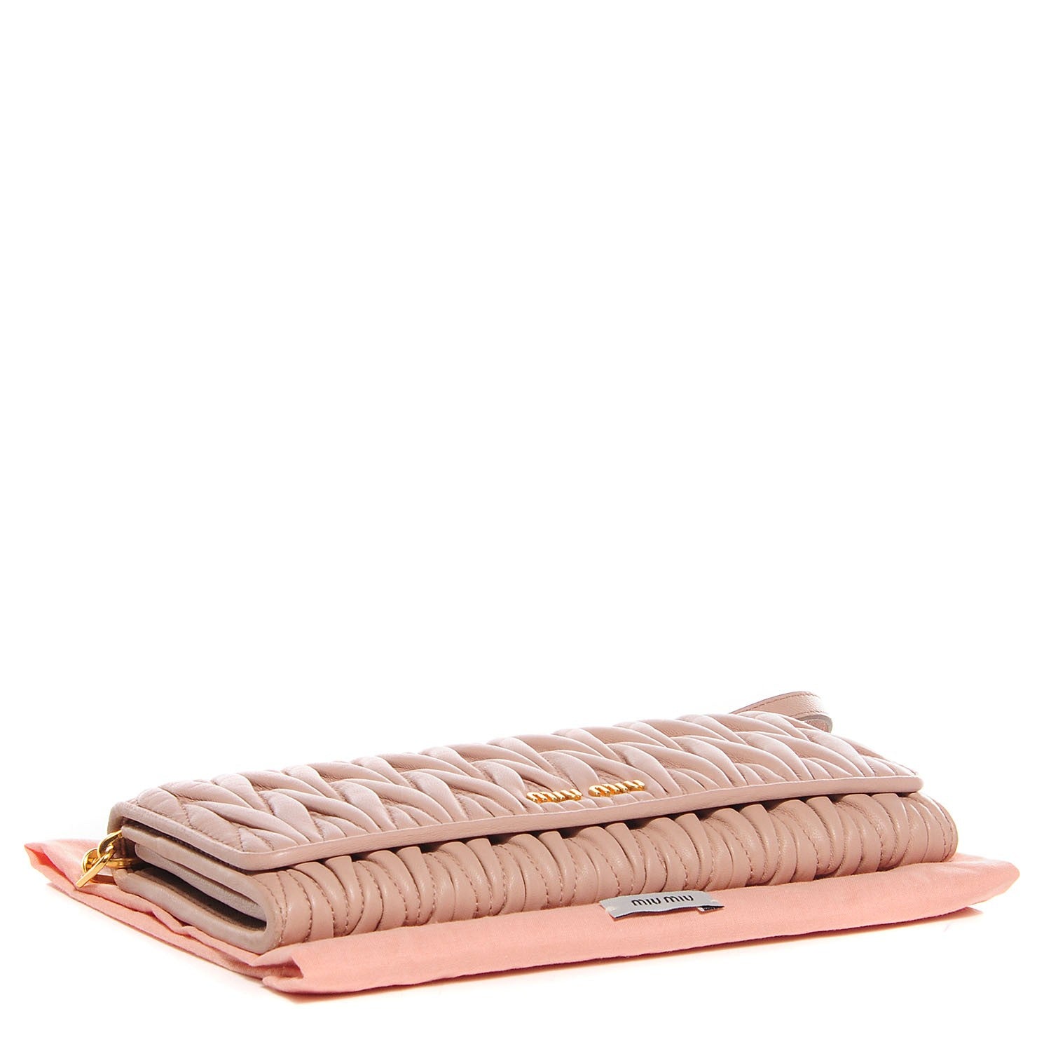 Miu Miu Nappa Matelasse Wallet On Chain Orchid 4 of 7