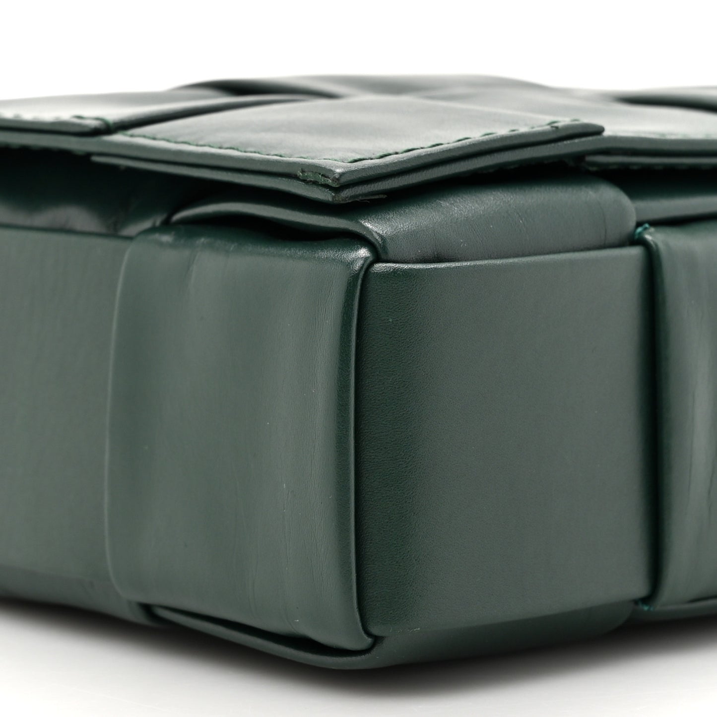 Paper Calfskin Maxi Intreccio Small Cassette Crossbody Bag Raintree