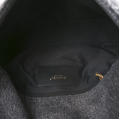 Chanel Washed Denim Quilted Maxi Flap Bag Black 5 of 10