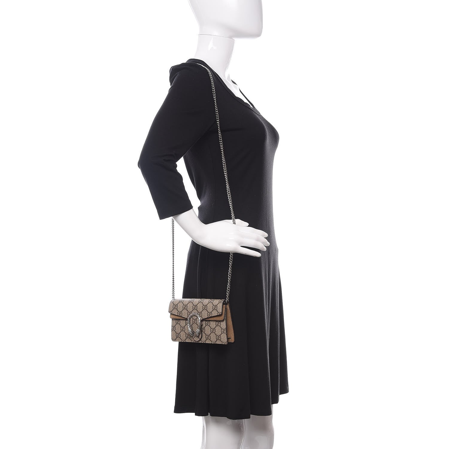Gucci GG Supreme Monogram Super Mini Dionysus Shoulder Bag Taupe 2 of 11