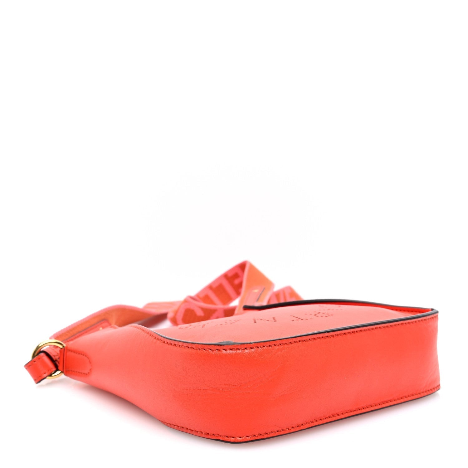 Stella McCartney Eco Alter Nappa Perforated Logo Mini Crossbody Orange 4 of 7