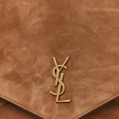 Saint Laurent Suede Large Cassandre Pouch On Chain Caramel Cognac 7 of 9