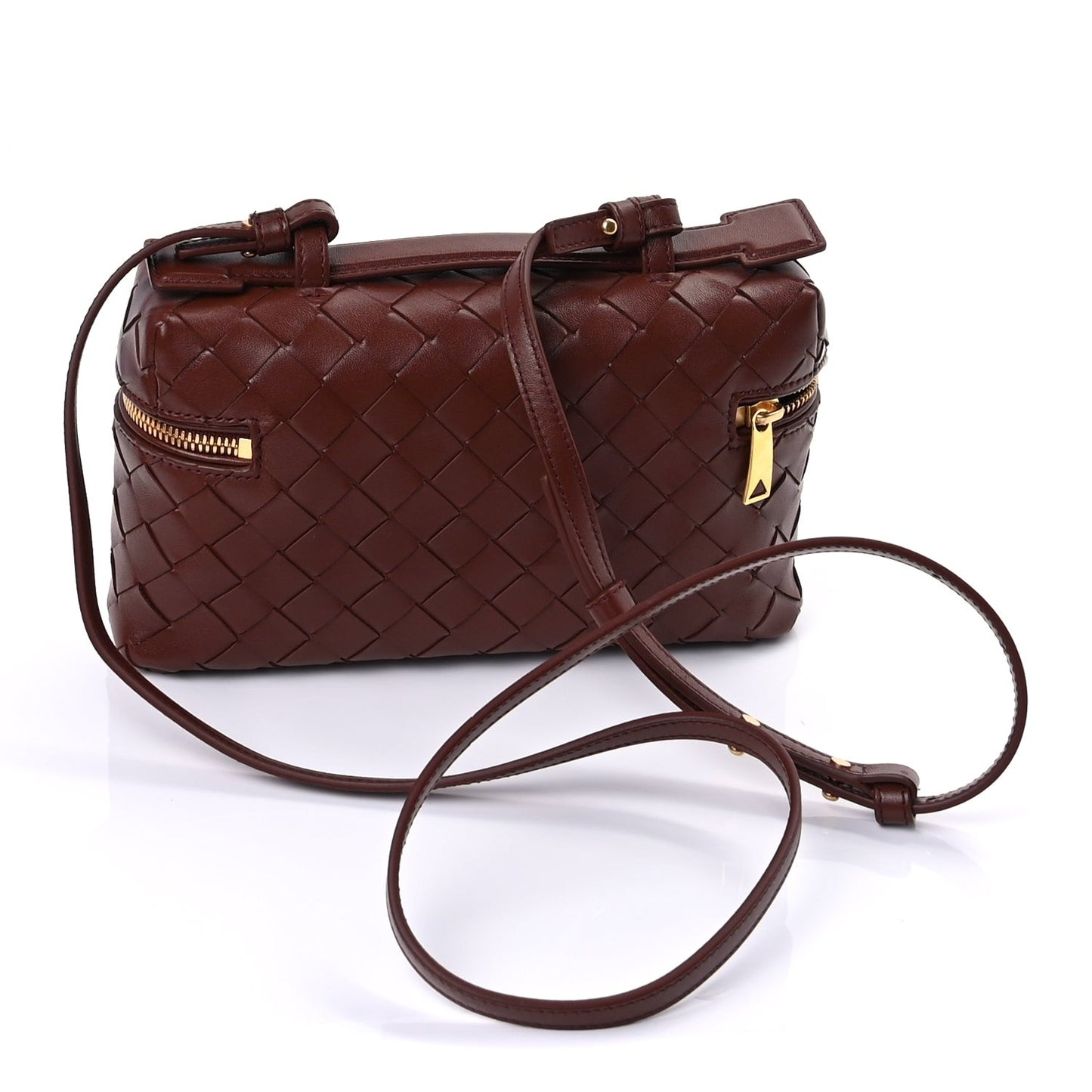 Calfskin Intrecciato Bang Bang Vanity Case Wood