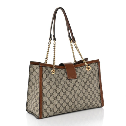 Gucci GG Supreme Monogram Medium Padlock Tote Beige Cuir 3 of 9