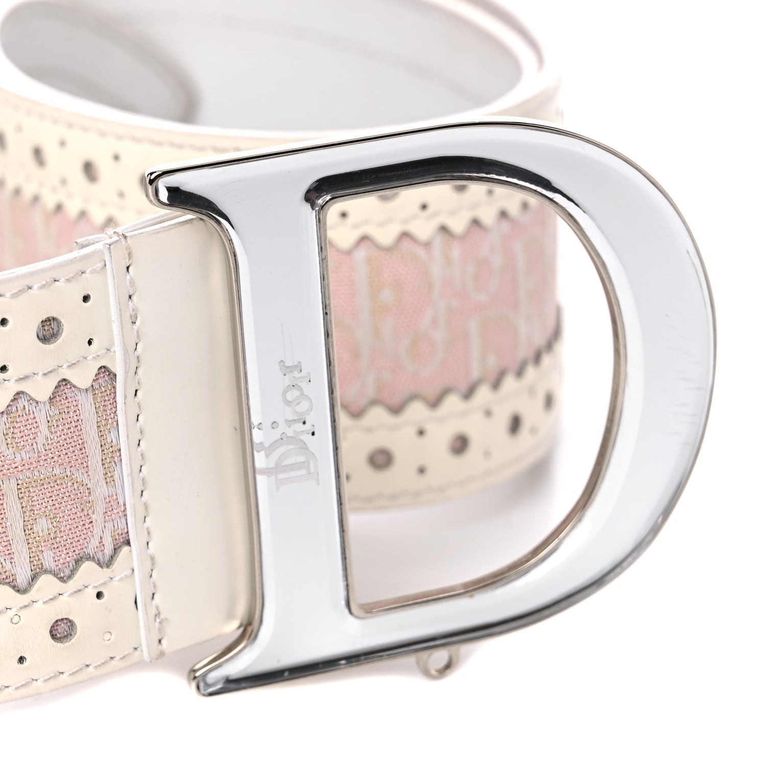 Christian Dior Monogram Belt 80 Pink White 8 of 8