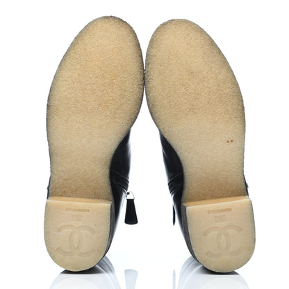 Chanel Calfskin CC Turnlock Ankle Boots 38 Black 4 of 4