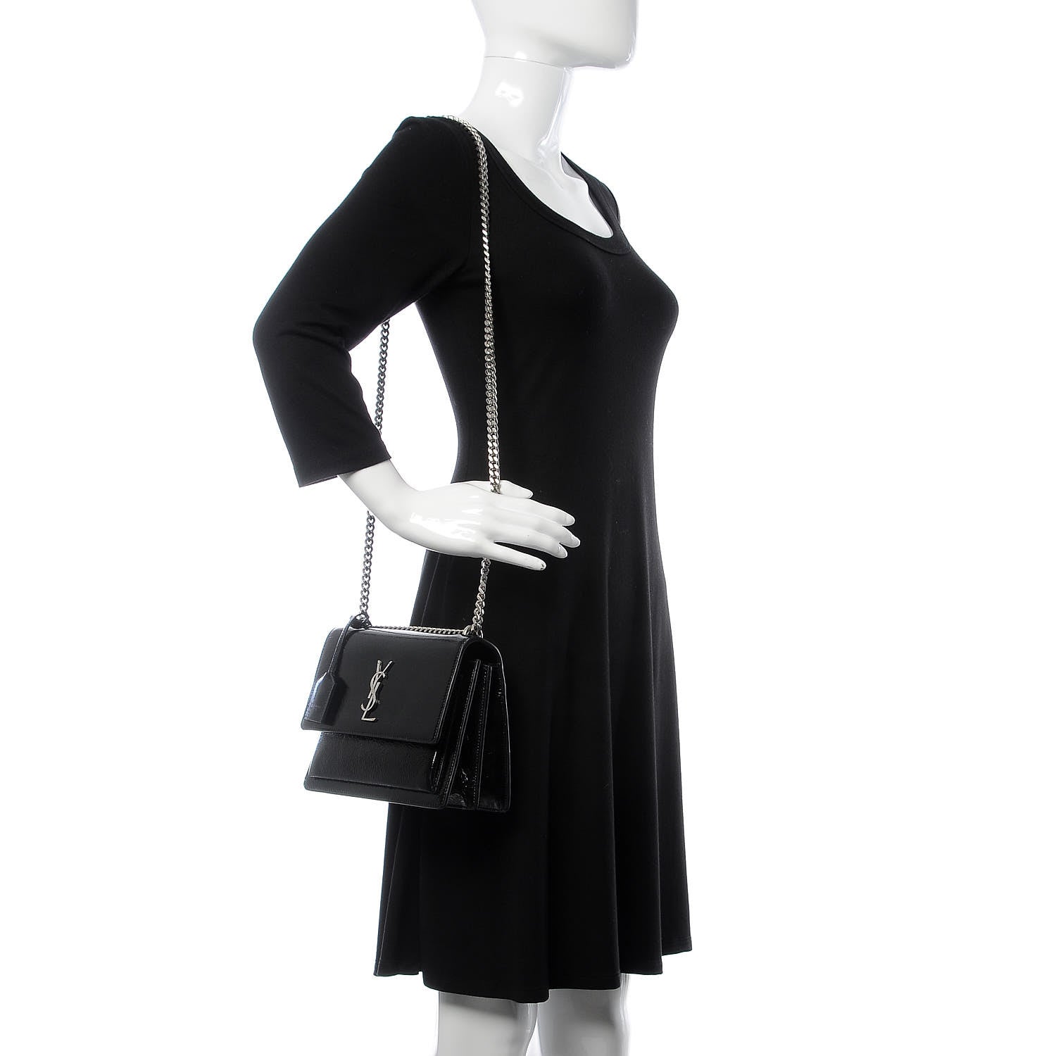 Saint Laurent Patent Medium Monogram Sunset Black 3 of 12