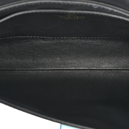 Valentino Garavani Brushed Calfskin Rockstud Flip Lock Chain Shoulder Bag Black 5 of 15