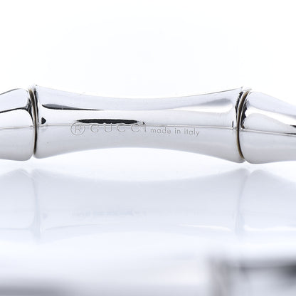 Gucci 18K White Gold Medium Bamboo Spring Bracelet 18 4 of 7