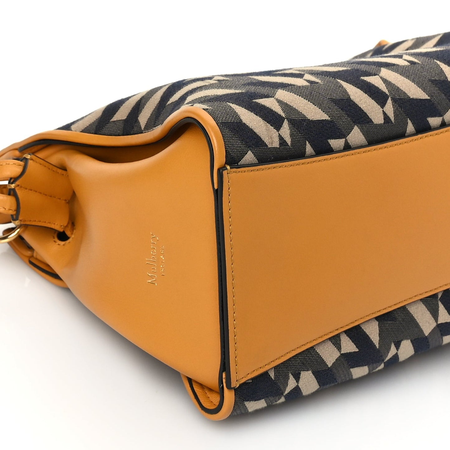 Calfskin Canvas Print Small Iris Tote  Deep Amber