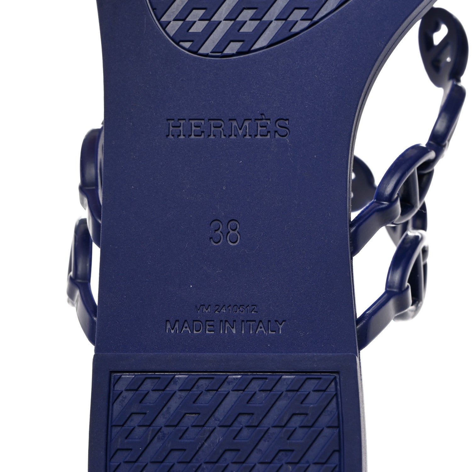Hermes Rubber Chaine d'Ancre Island Sandals 38 Bleu Smalt 6 of 8