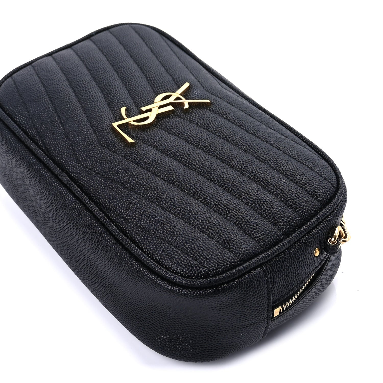 Saint Laurent Grain De Poudre Matelasse Monogram Mini Lou Camera Bag Black 9 of 9