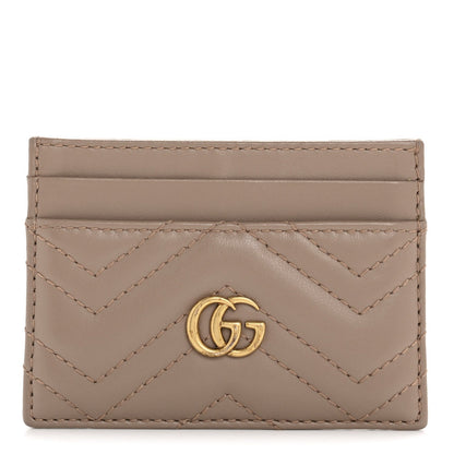 Gucci Calfskin Matelasse GG Marmont Card Holder Porcelain Rose 1 of 7
