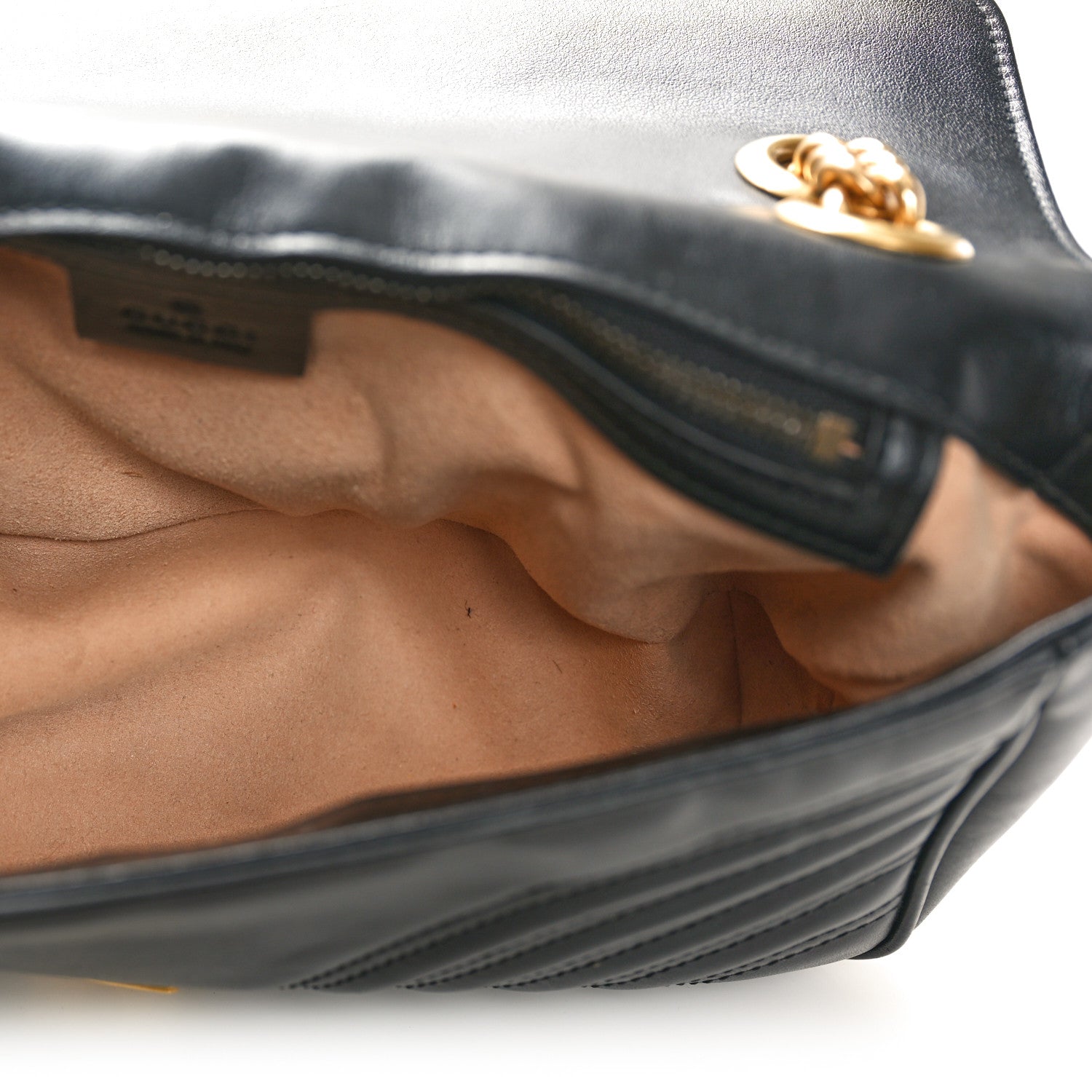 Gucci Calfskin Matelasse Small GG Marmont Shoulder Bag Black 5 of 11