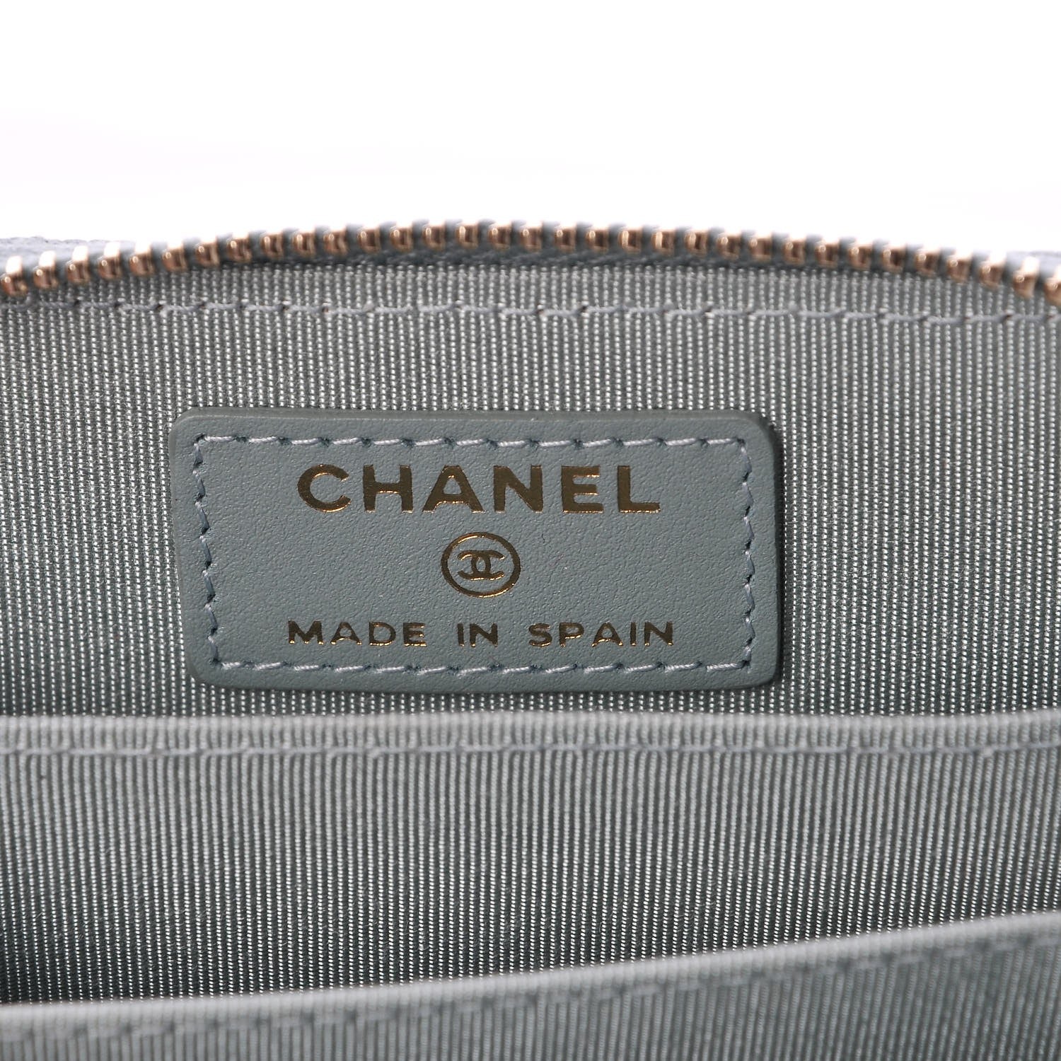 Chanel Iridescent Caviar Quilted Zip Coin Purse Light Blue 6 of 8