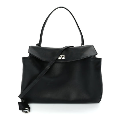 Balenciaga Natural Smooth Calfskin Medium Rodeo Top Handle Handbag Black 1 of 8