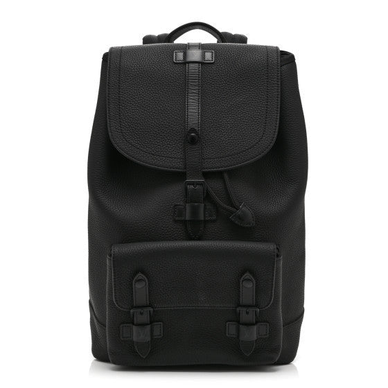 Louis Vuitton Taurillon Christopher Slim Backpack Black 1 of 1