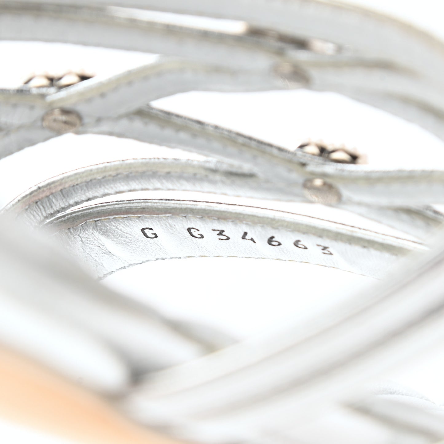 Laminated Lambskin Pearl CC Sandals 38 Silver