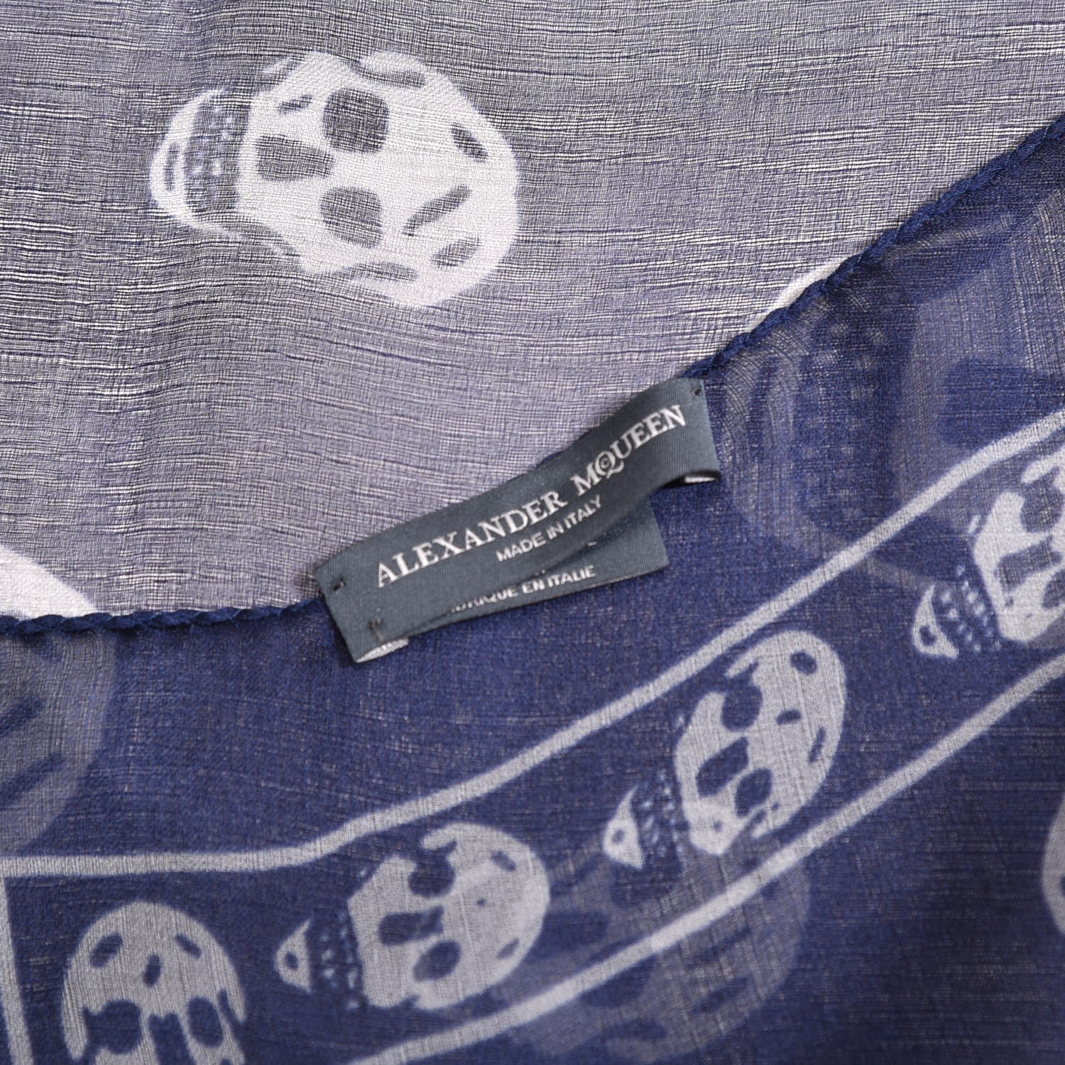 Alexander McQueen Modal Silk Skull Scarf Navy 5 of 5