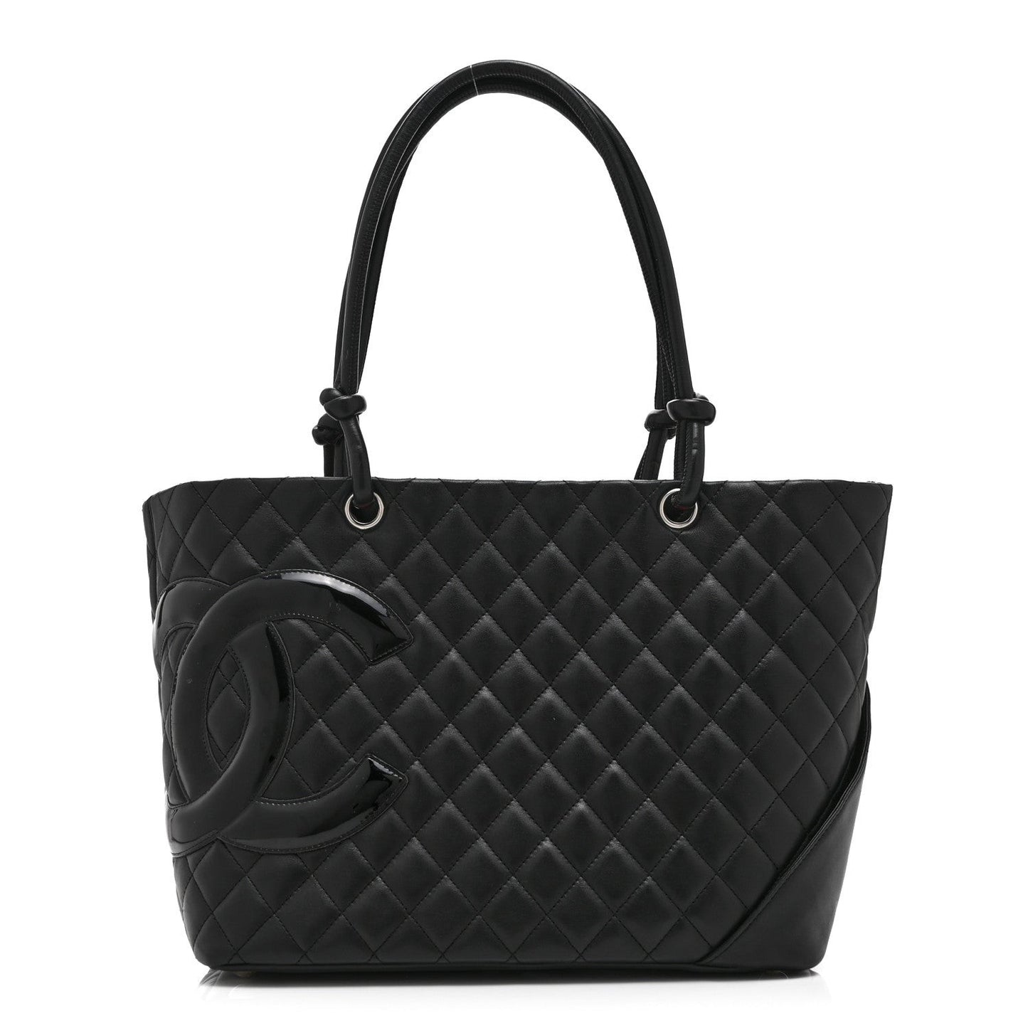 Calfskin Quilted Large Cambon Tote Black