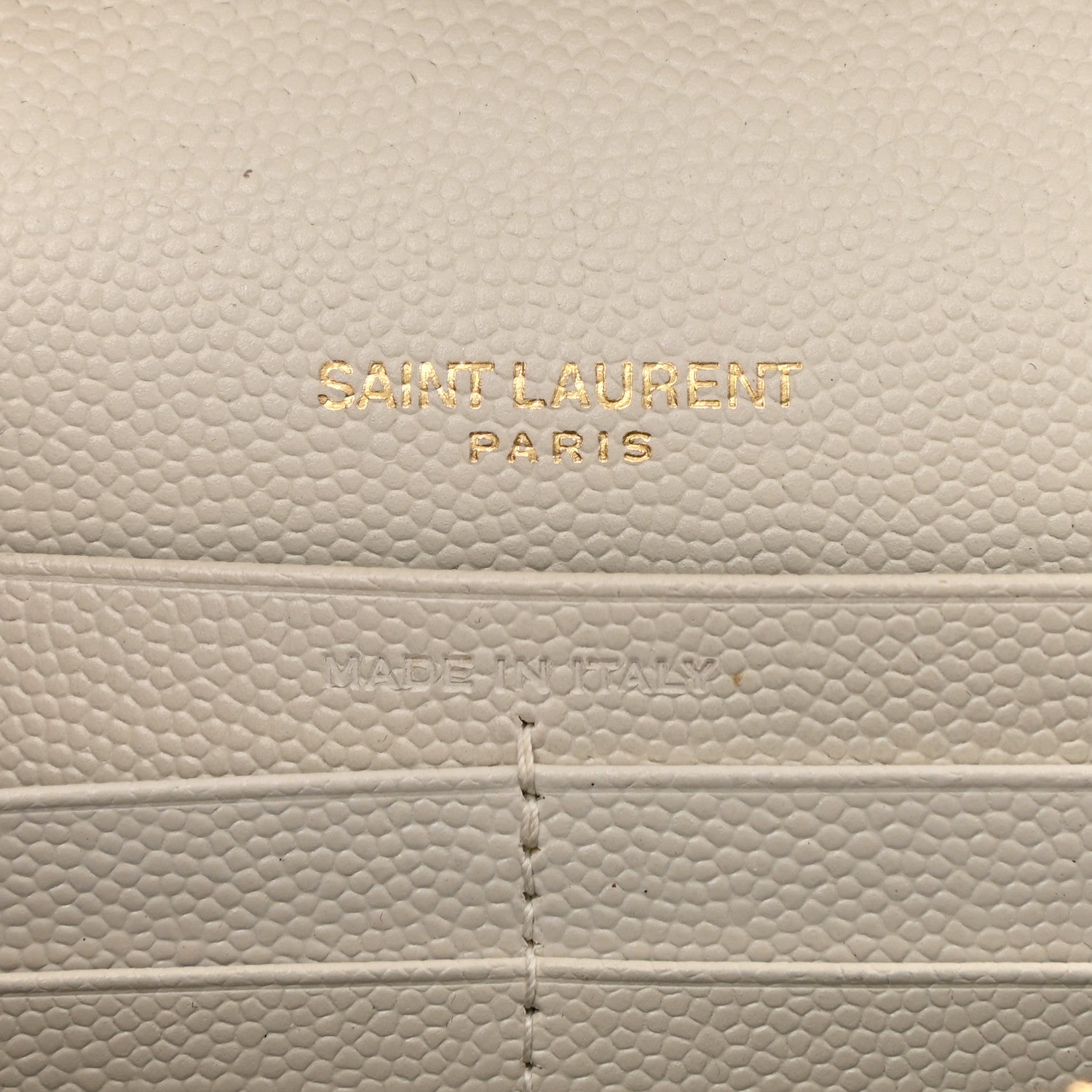 Saint Laurent Grain De Poudre Matelasse Chevron Monogram Chain Wallet White 7 of 14