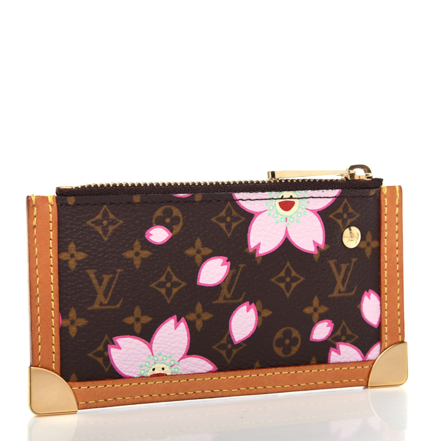 Monogram Cherry Blossom Key Pouch Brown