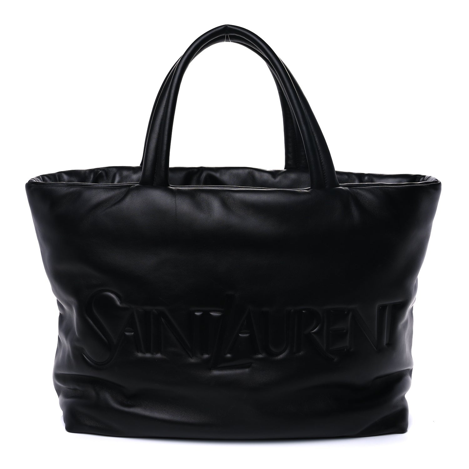 Saint Laurent Lambskin Wide Puffer Tote Black 1 of 8