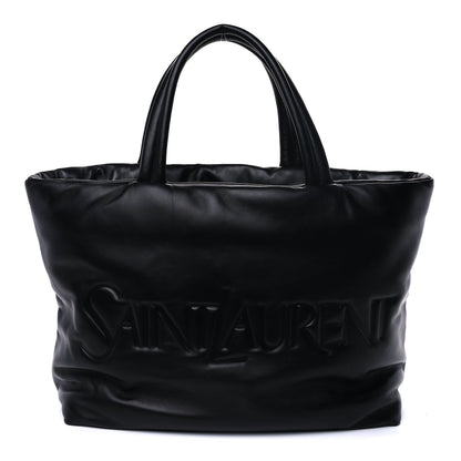 Saint Laurent Lambskin Wide Puffer Tote Black 1 of 8