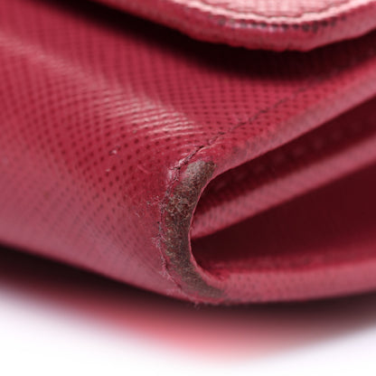 Prada Saffiano Fiocco Bow Flap Wallet Peonia 8 of 11