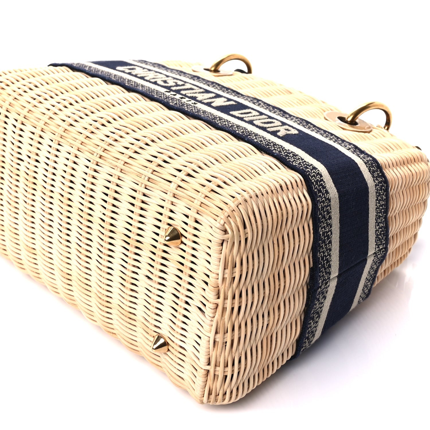 Christian Dior Wicker Oblique Medium Lady Dior Bag Blue Multicolor 8 of 8