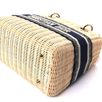 Christian Dior Wicker Oblique Medium Lady Dior Bag Blue Multicolor 8 of 8