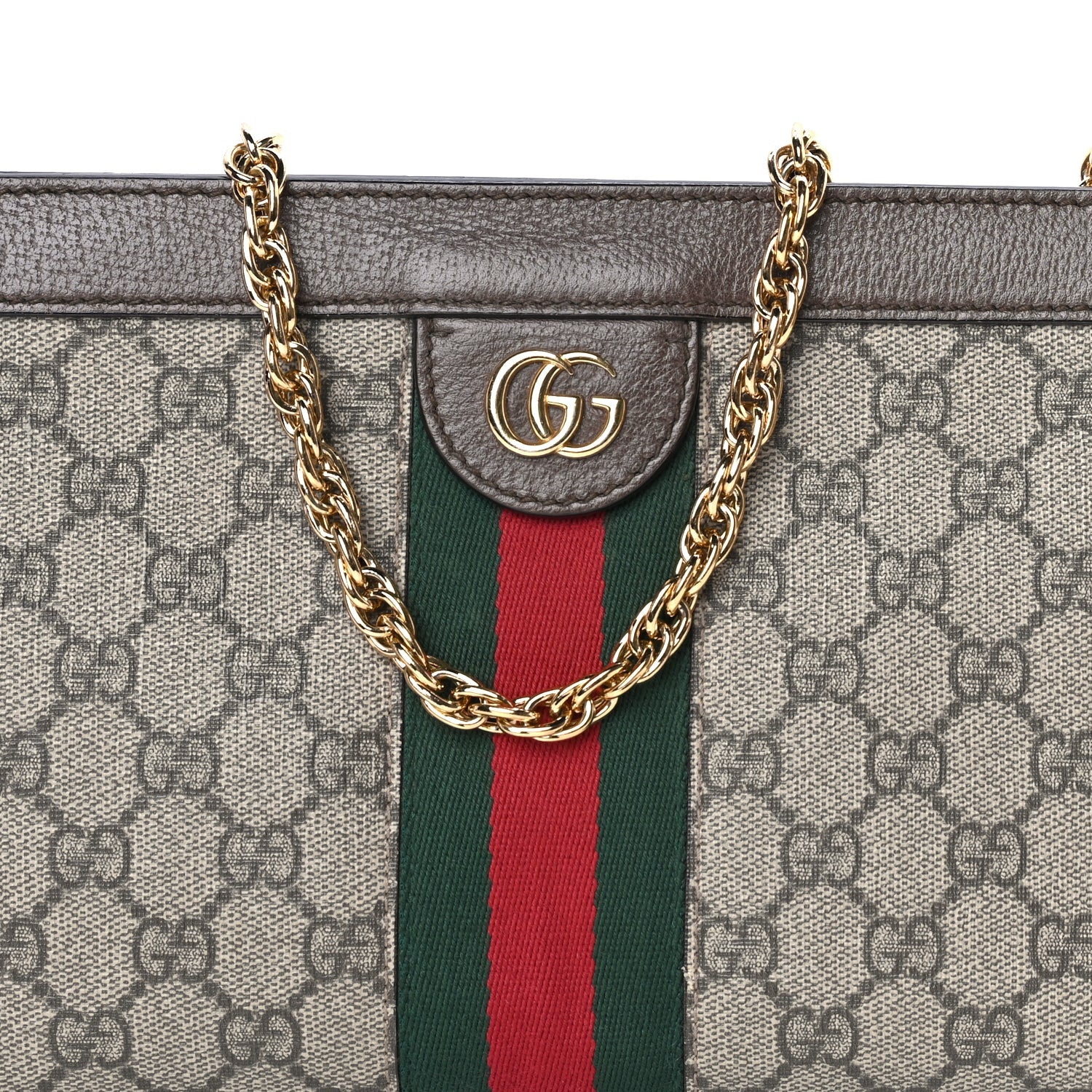Gucci GG Supreme Monogram Web Small Ophidia Chain Shoulder Bag  Brown 6 of 7