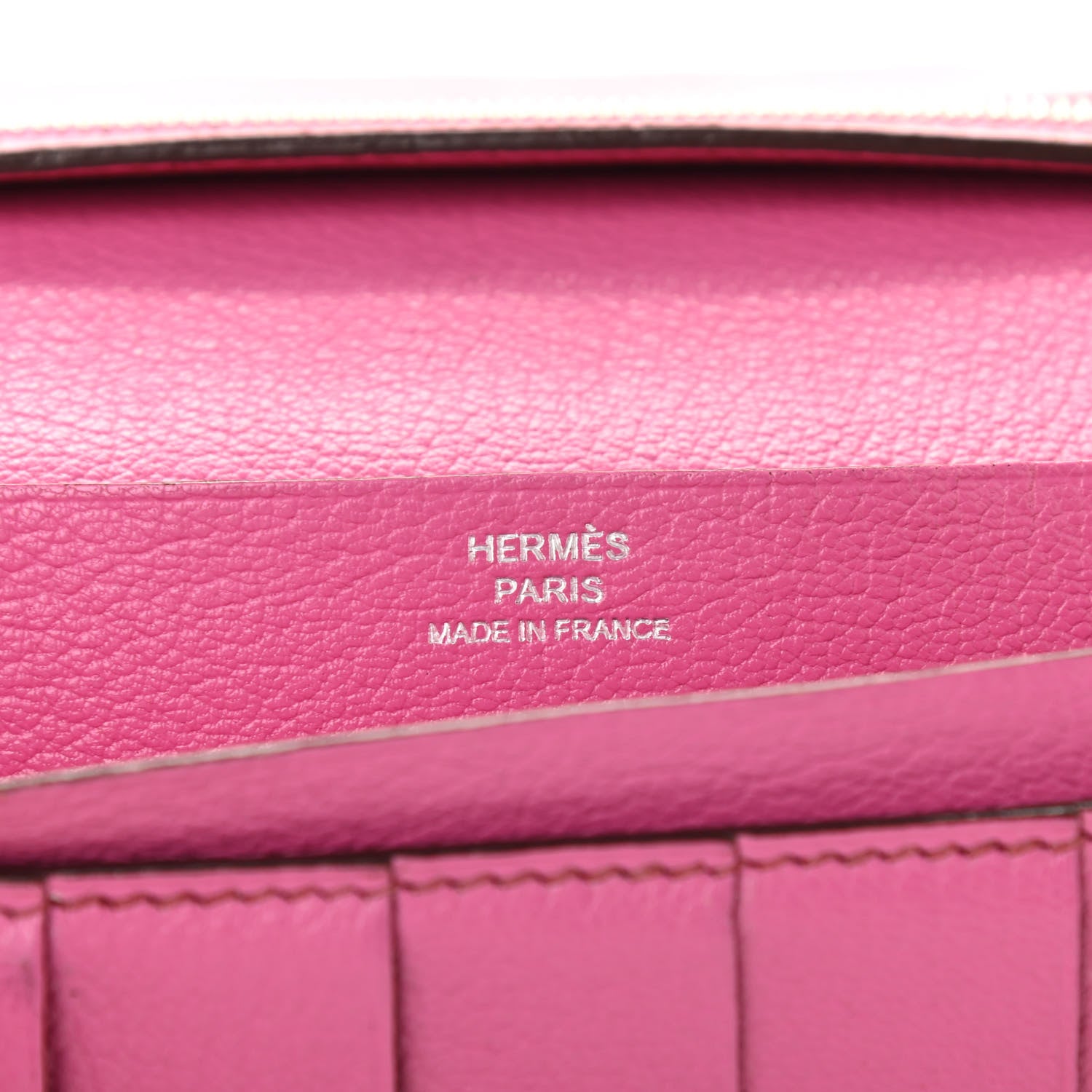 Hermes Ostrich Bearn Wallet Fuchsia 6 of 16