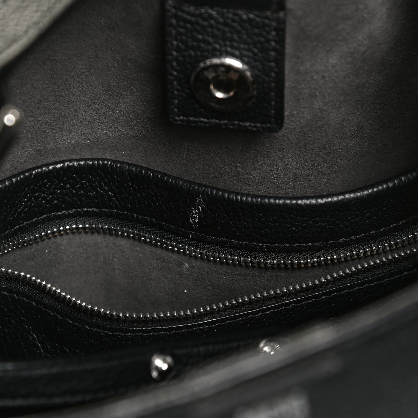 Grained Calfskin Visetos Medium Sarah Hobo Black