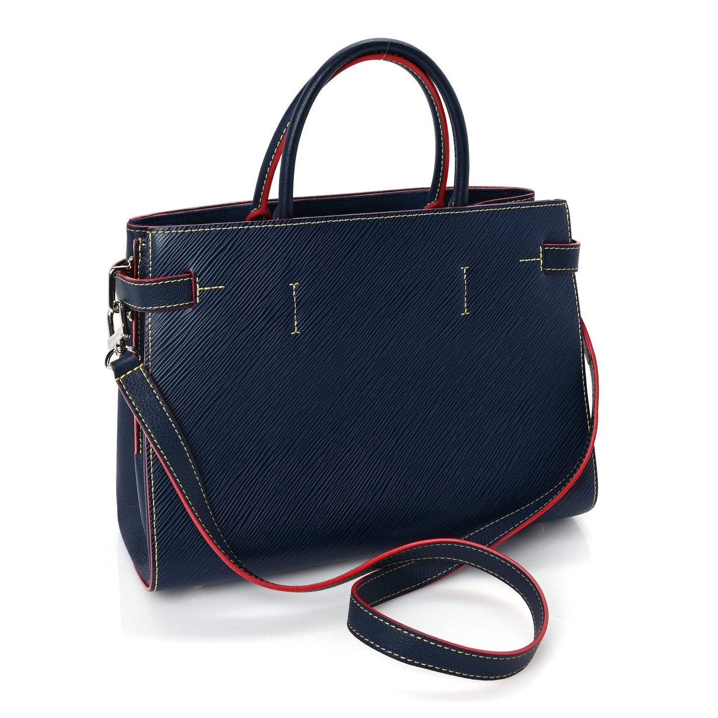 Epi Twist Tote Indigo Coquelicot