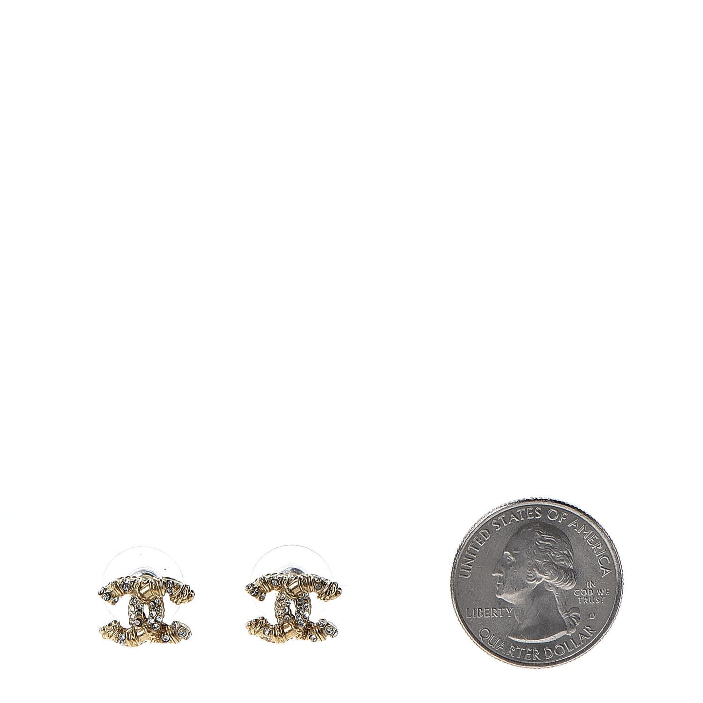 Crystal CC Earrings Gold