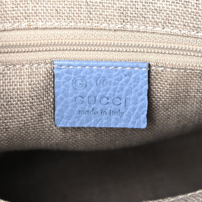 Gucci Monogram Dollar Calfskin Small Bree Tote Beige Ebony Mineral Blue 5 of 8