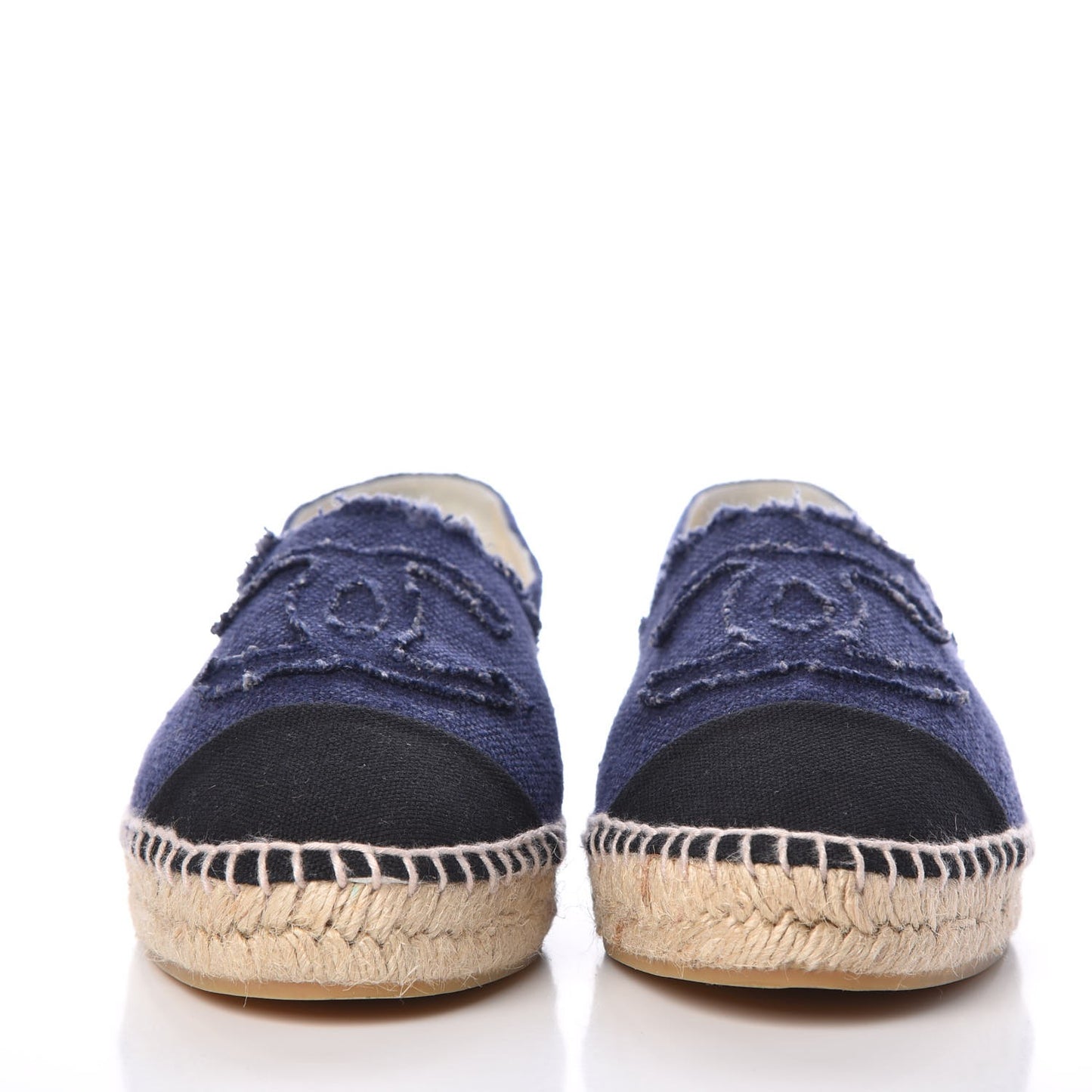 Linen CC Espadrilles 38 Blue Black
