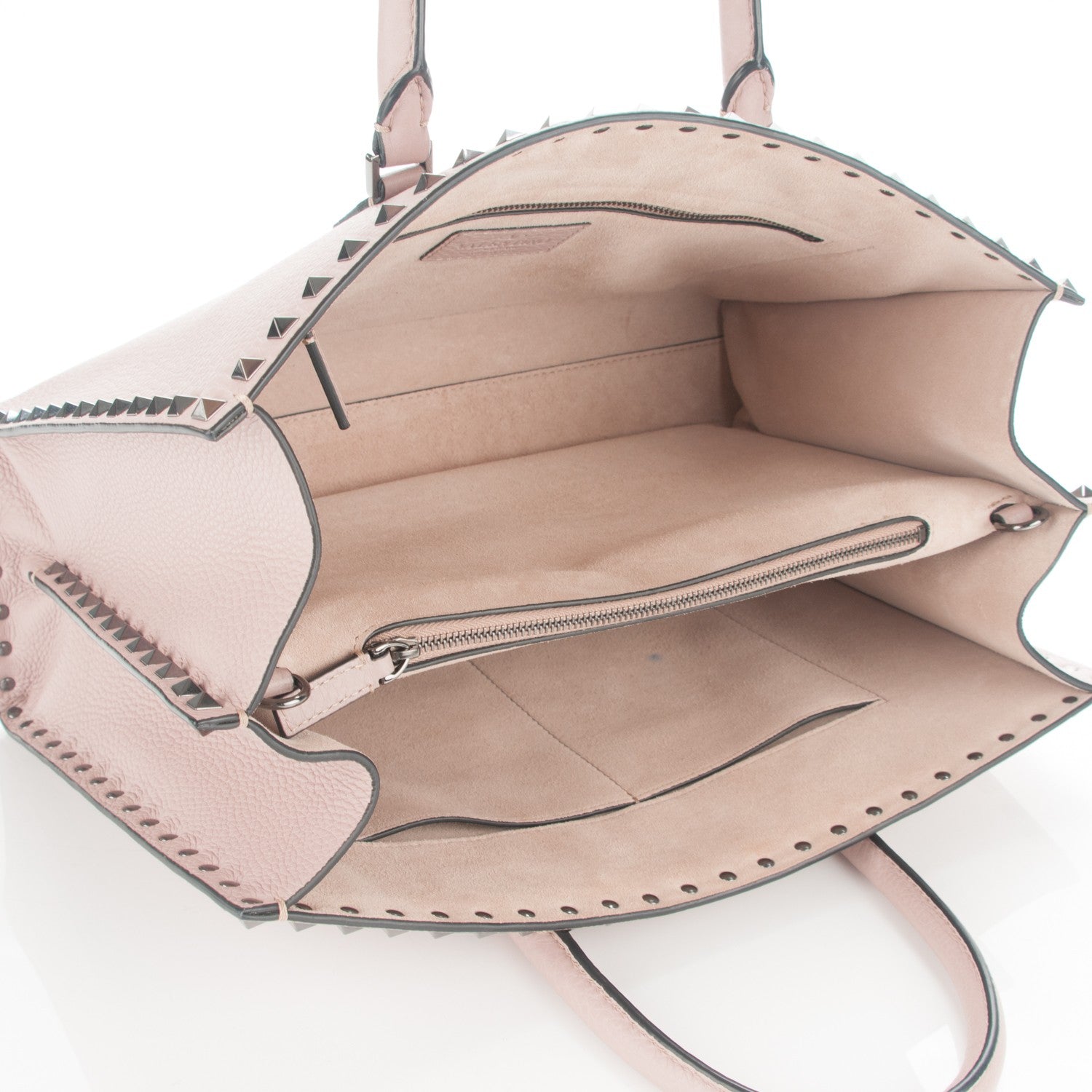 Valentino Garavani Grained Calfskin Medium Rockstud Double Handle Horizontal Tote Poudre 5 of 6