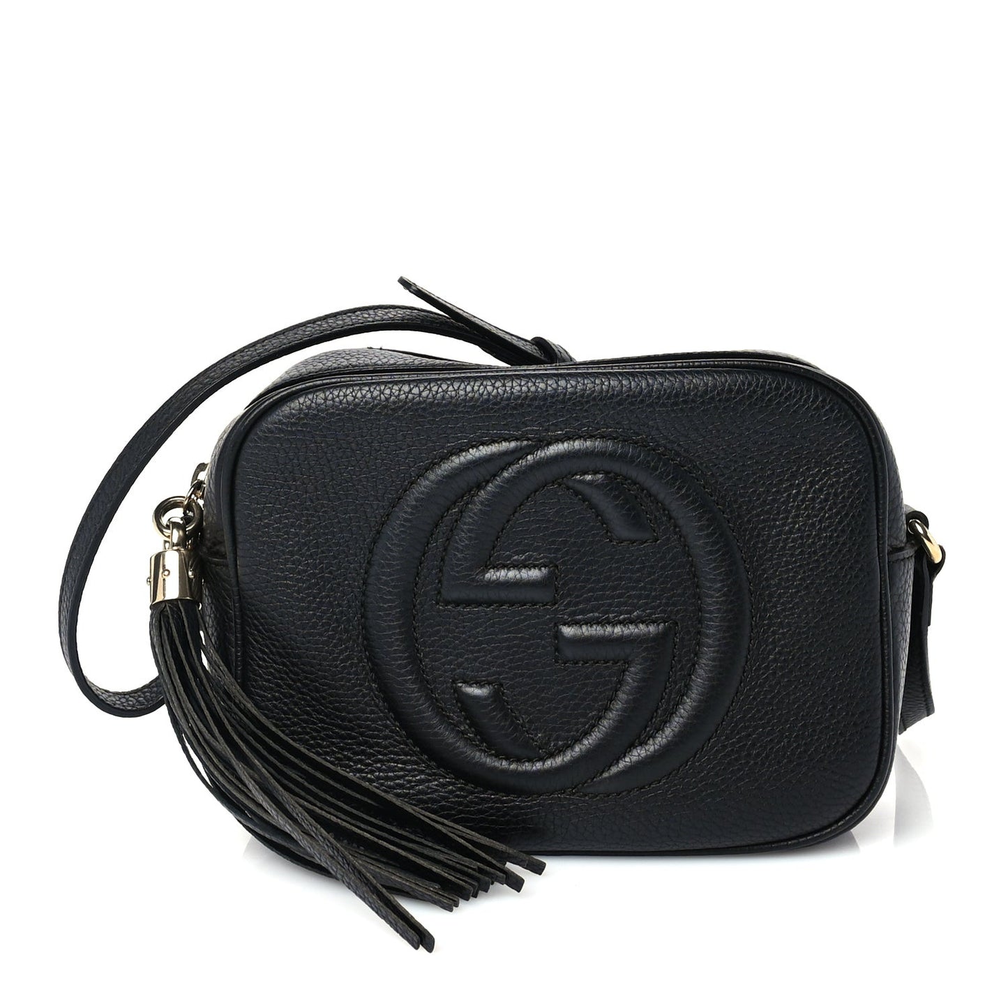 Pebbled Calfskin Small Soho Disco Bag  Black