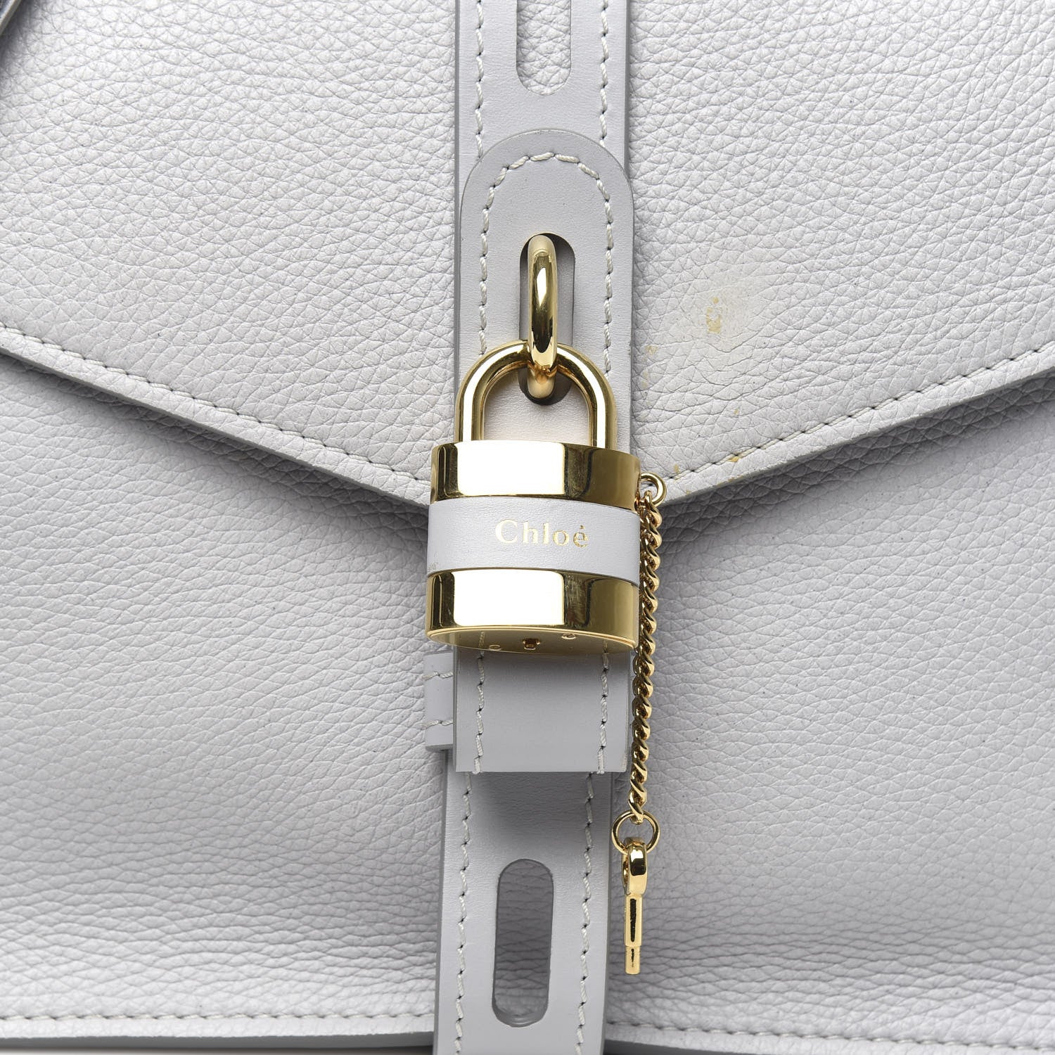 Chloe Shiny Grained Calfskin Medium Aby Day Shoulder Bag Airy Grey 10 of 10