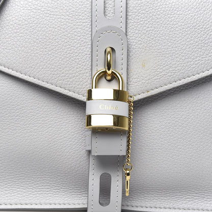 Chloe Shiny Grained Calfskin Medium Aby Day Shoulder Bag Airy Grey 10 of 10