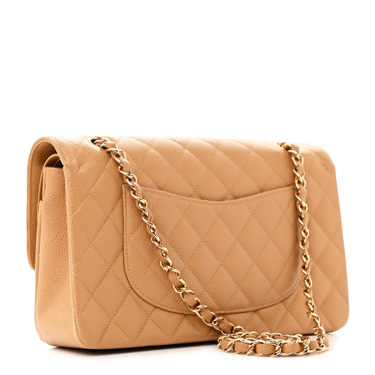 Chanel Caviar Quilted Medium Double Flap Beige 3 of 14