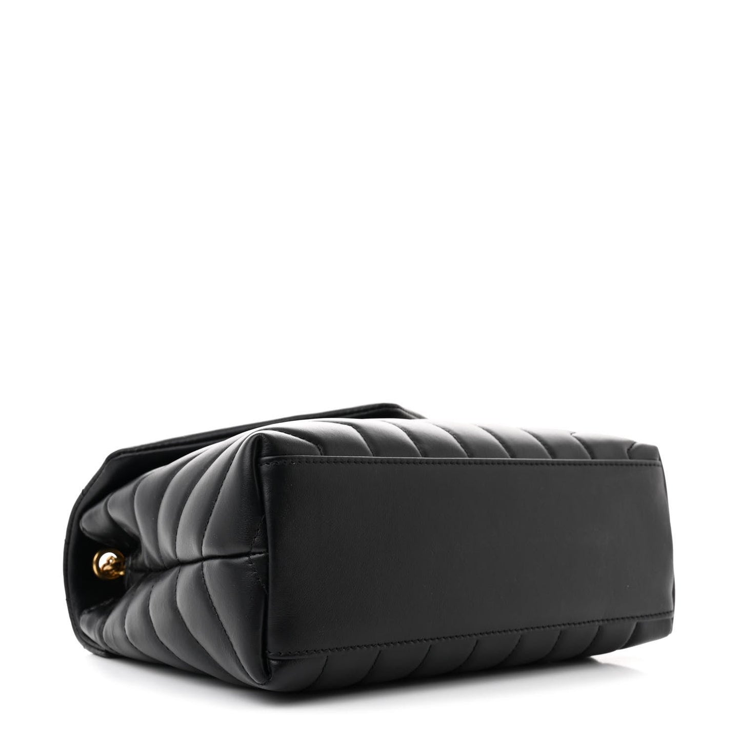 Calfskin Y Quilted Monogram Small Loulou Chain Satchel Black