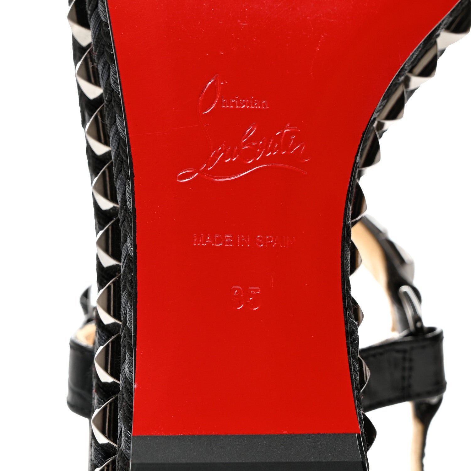 Christian Louboutin Alligator Rope Cataclou 60 Platform Sandals 35 Black 7 of 7