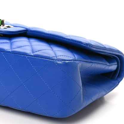 Chanel Lambskin Quilted Medium Double Flap Blue 10 of 11