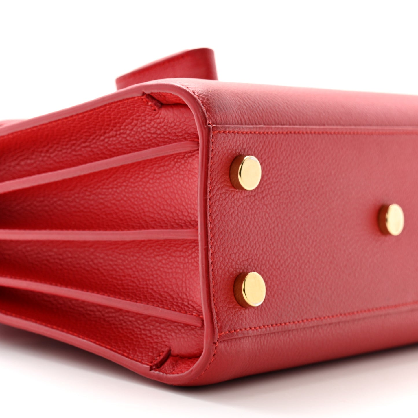 Grained Calfskin Nano Sac De Jour Lipstick Red